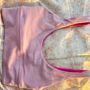 Pink lululemon reversible sports bra